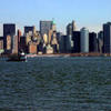 Panorama of Manhattan skyline, view from Liberty Island