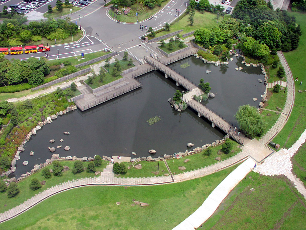 View of footbridge from ferris wheel