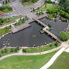 View of footbridge from ferris wheel