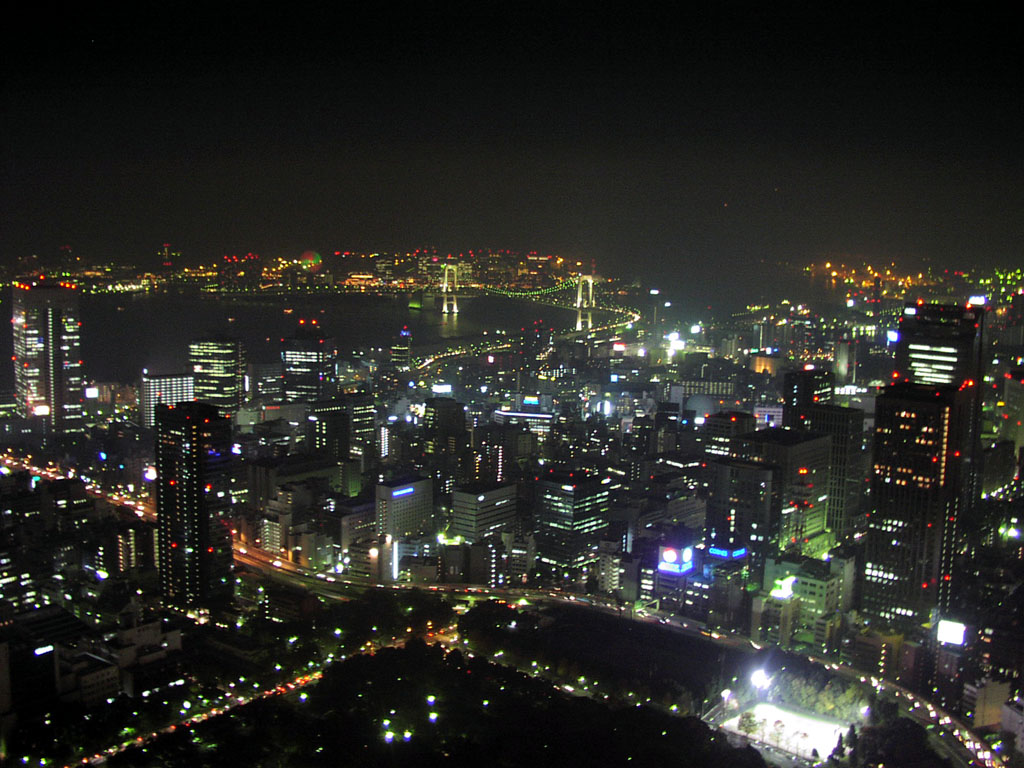 Tokyo Tower - View Southeast towards Rainow Bridge