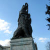 Closeup of Bavaria (18.52m tall) with lion