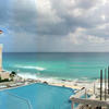 Panorama view from Cancun Plaza towards the Caribbean Sea