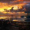 Cancun Plaza - panorama of pool awaiting Dawn