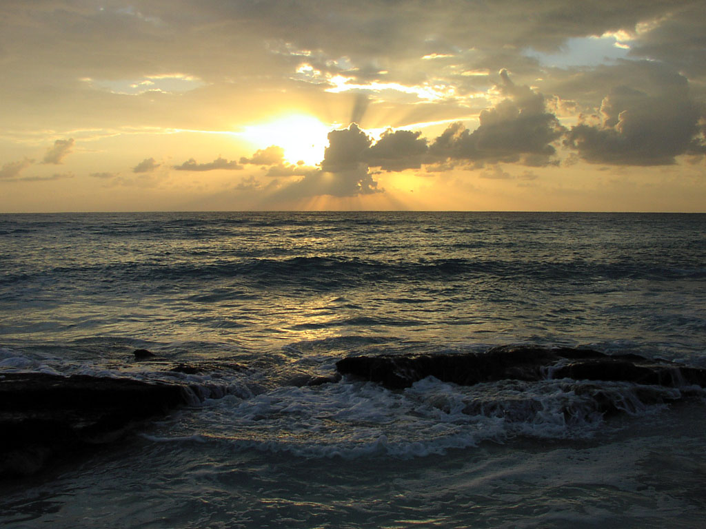 Shortly after sunrise on the beach