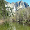 Panorama of valley below Yosemite Falls