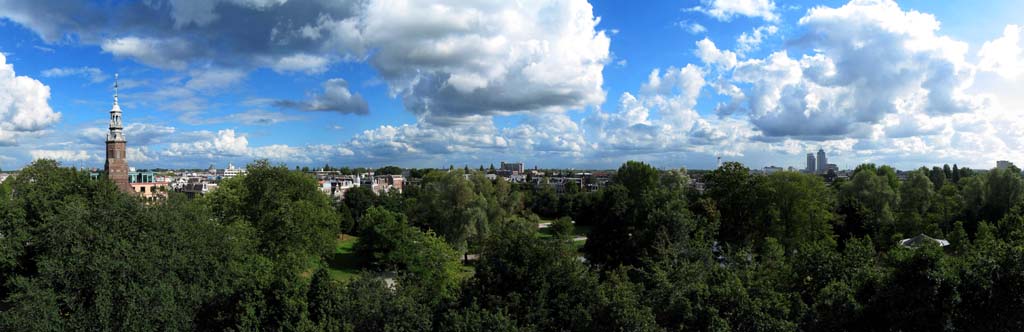 Panorama overlooking Oosterpark and Eastern Amsterdam
