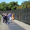 Vietnam Veteran's Memorial, closeup with visitors