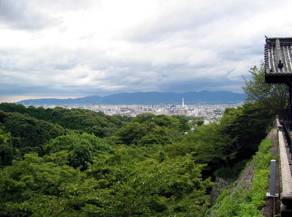 Kyomizu-dera - Downtown Kyoto from a temple veranda