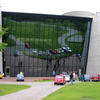 Honda Collection Hall - Cars reflected perfectly against a glass wall