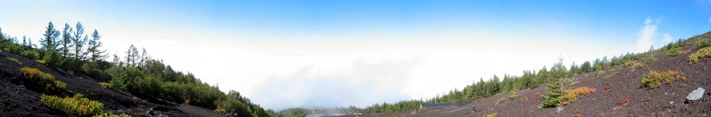 Mt. Fuji - View of cloud cover from hiking trail