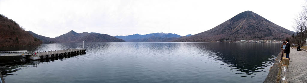 Panorama of Lake Chuzenji and Mt. Nantai