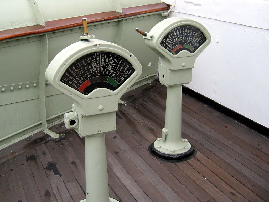 RMS Queen Mary - Anchor telegraphs on one of the decks