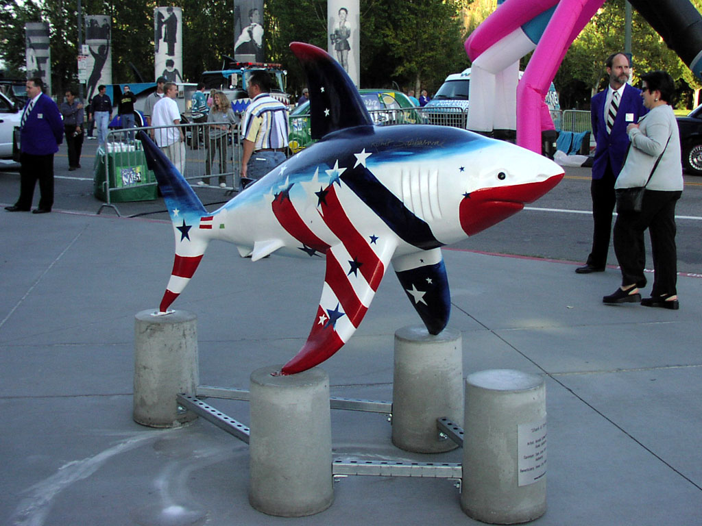 San Jose Arena - Patriotic Shark, from the SharkByte Art project