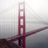 The Golden Gate Bridge - Portrait panorama of North Tower from Spencer Battery