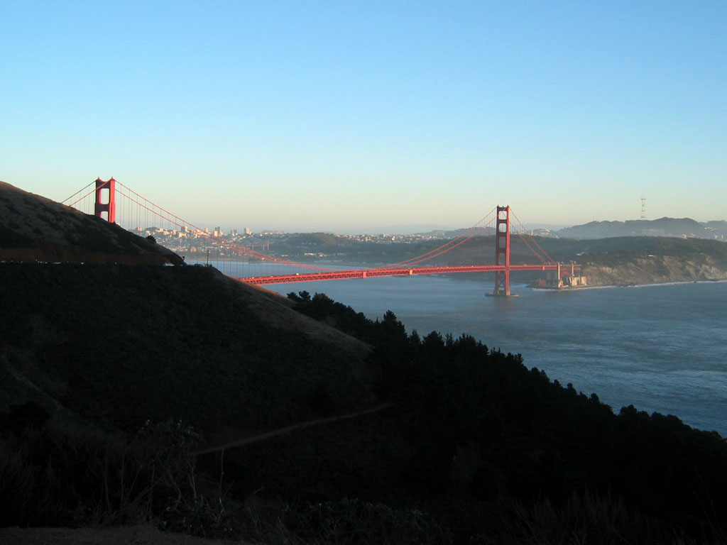 The Golden Gate Bridge - Partly obscured, from Conzelman Road