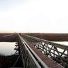 Rodeo Beach - Panorama of footbridge, lagoon, and beach area