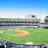 Oakland, CA - Panorama of the Coliseum bofore an A's and Mariners game