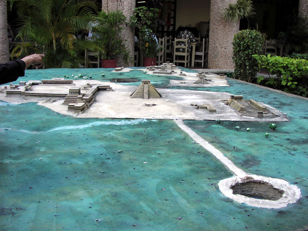 Scale model of Chichen Itza ruins