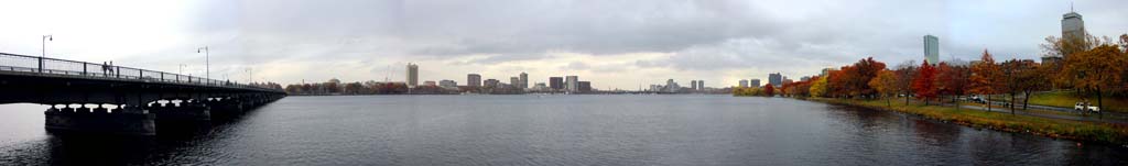Charles River, panorama towards Cambridge and MIT campus