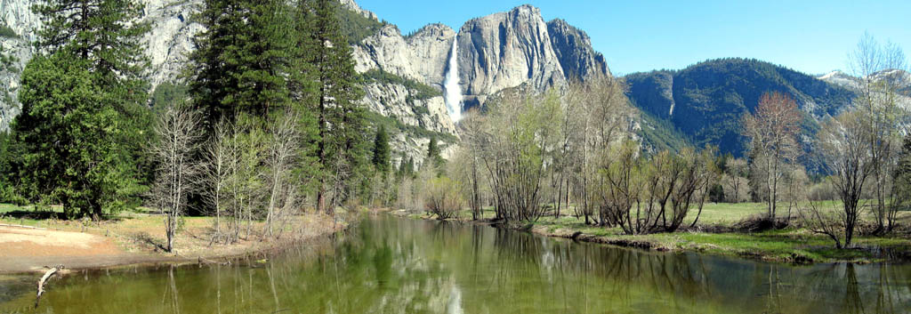 Panorama of valley below Yosemite Falls