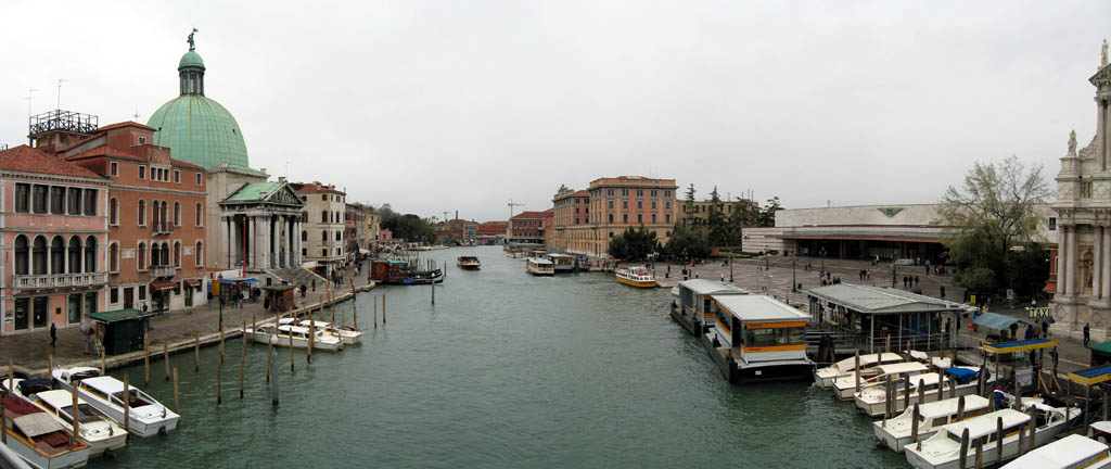Canal Grande, panorama looking West from Ponte Degli Scalzi