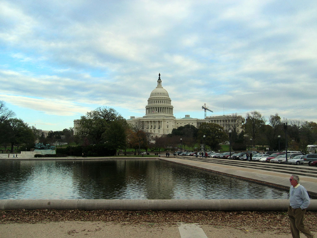 U.S. Capitol Building, across from the Capitol Reflection Pool