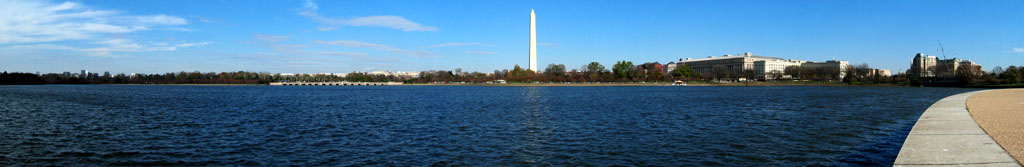 Washington Monument - Panorama from front steps of Jefferson Memorial