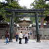 Toshogu Shrine - Approach to Yomeimon Gate framed by bronze torii (gate)