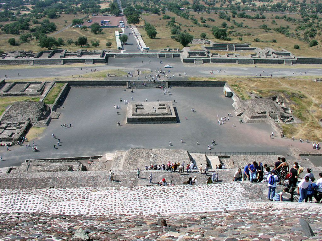 Sunken area below the Pyramid of the Sun