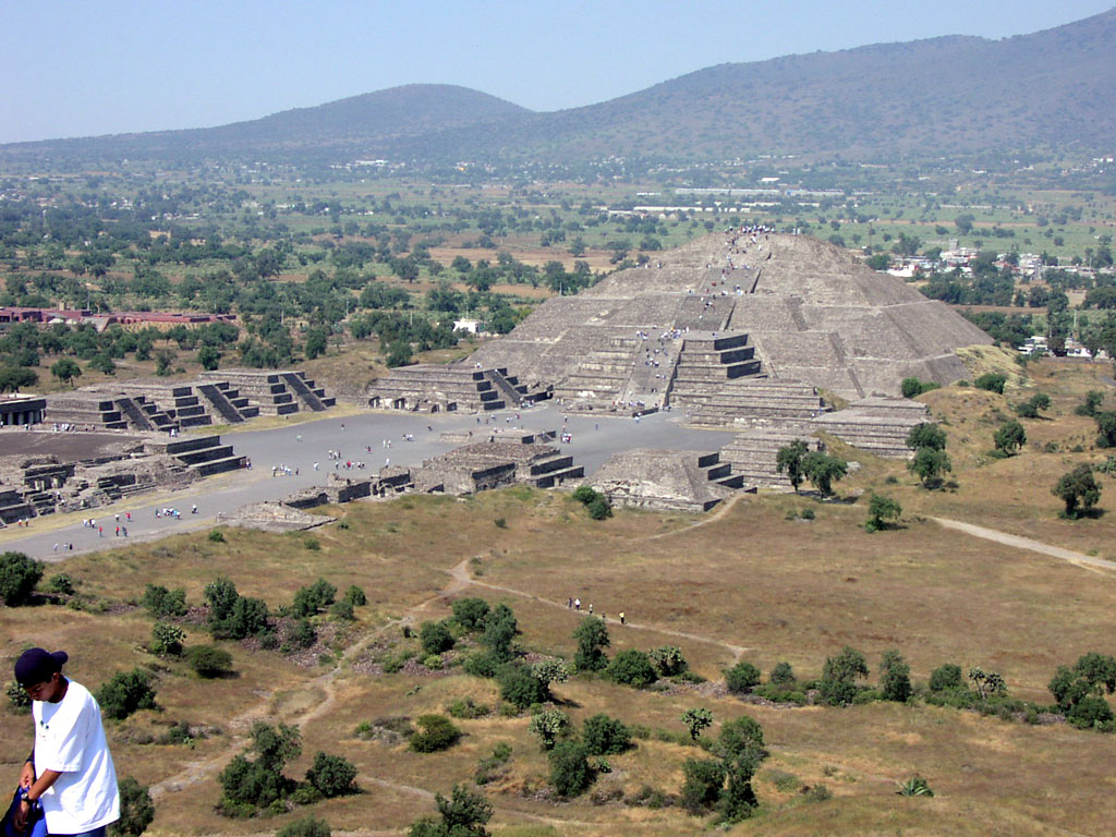 The Pyramid of the Moon, as seen from the Pyramid of the Sun