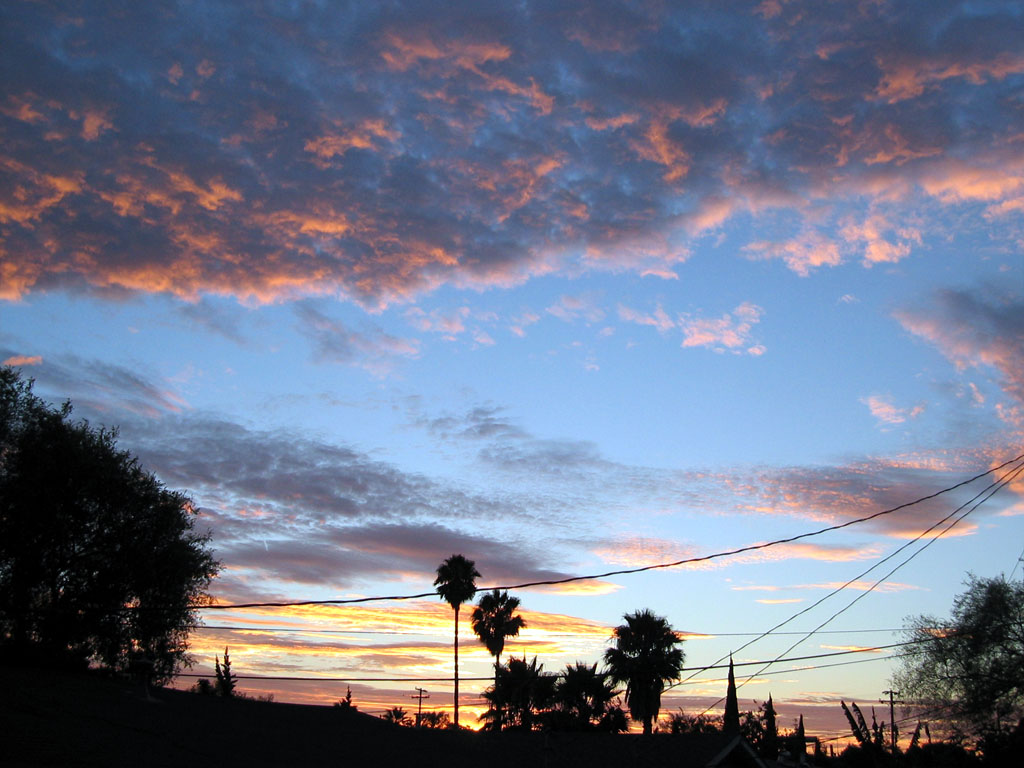 San Jose Sunset - Nice color contrast between painted clouds and blue sky