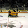 San Jose Arena - The Comerica Bank Zamboni starts cleaning the ice