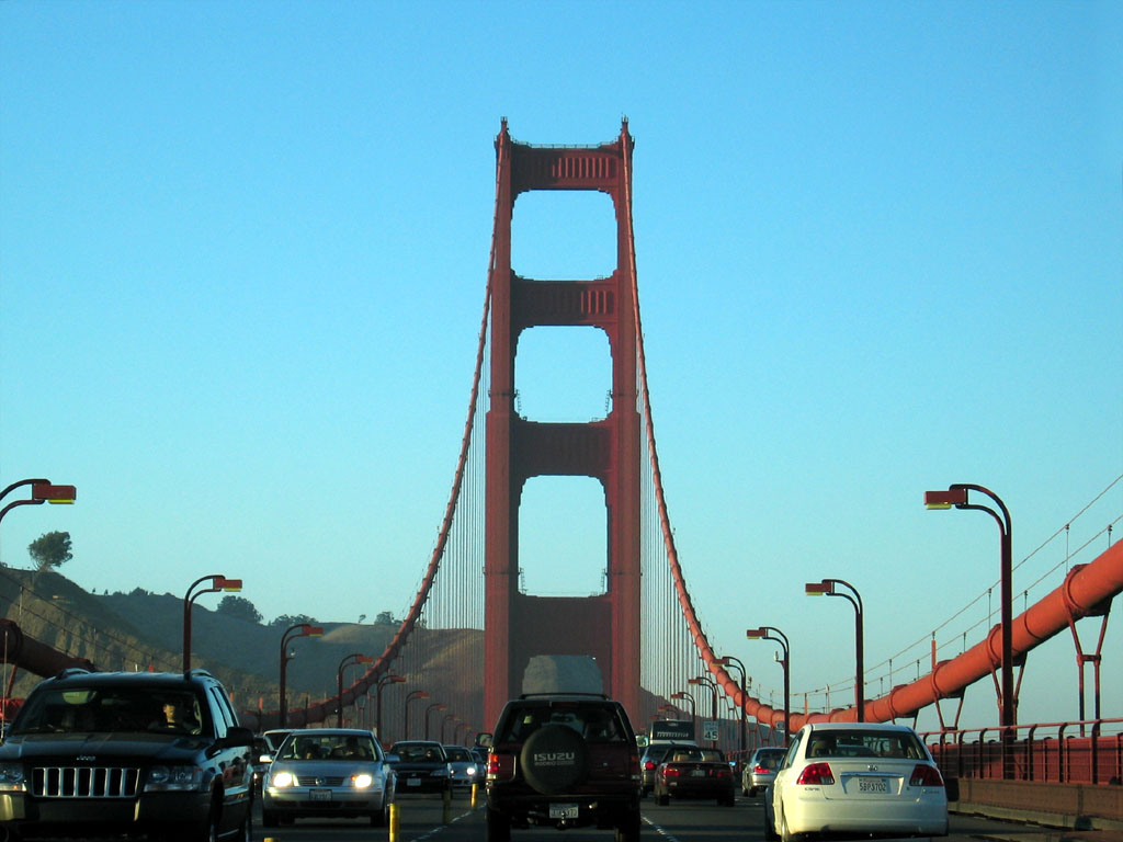 The Golden Gate Bridge - Approaching the South Tower