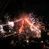 The local fireworks get started by the lighting of El Castillo